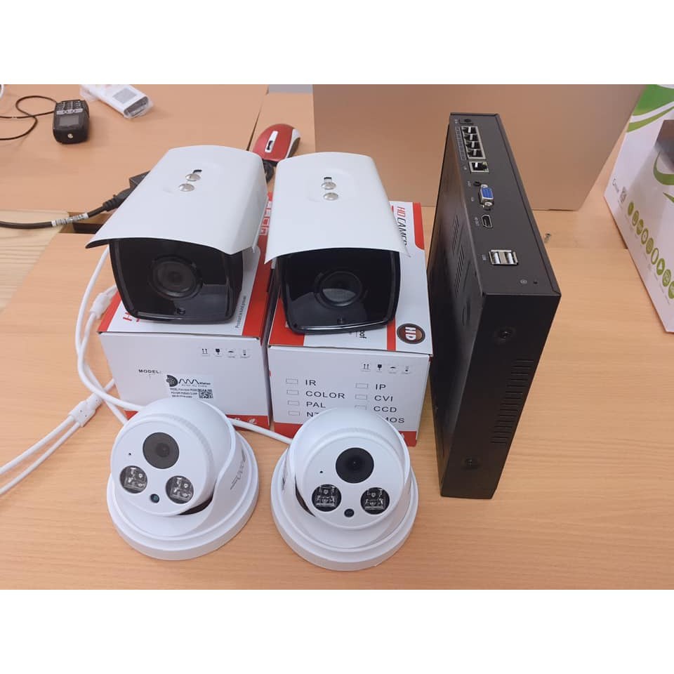 [ RẺ VÔ ĐỊCH ] Bộ 4 Mắt Camera IP POE Chống Trộm, Chuẩn Nén H265, Hỗ Trợ Thu Âm, Hồng Ngoại Soi Đêm Siêu Nét 3.0MP