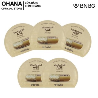 Combo 5 Mặt Nạ BNBG Age Nâng Cơ, Săn Chắc Da, Chống Lão Hóa 30mlx5 (Vàng)