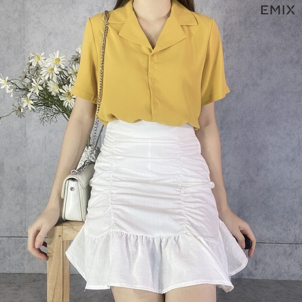 Chân Váy Nhúm Hông Vạt Bèo CV250 EMIX | BigBuy360 - bigbuy360.vn