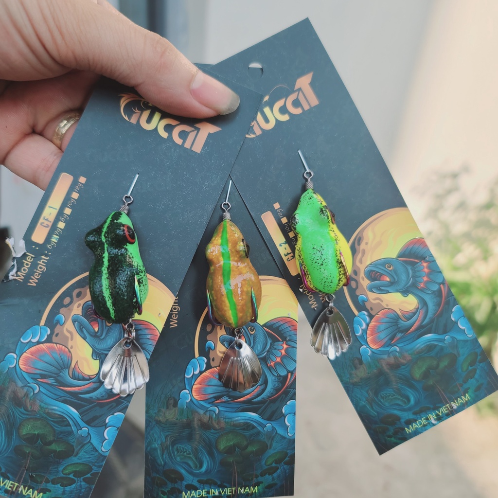 Mồi Câu Lure Nhái Hơi CF2 - Body Siêu Mềm mồi câu lure