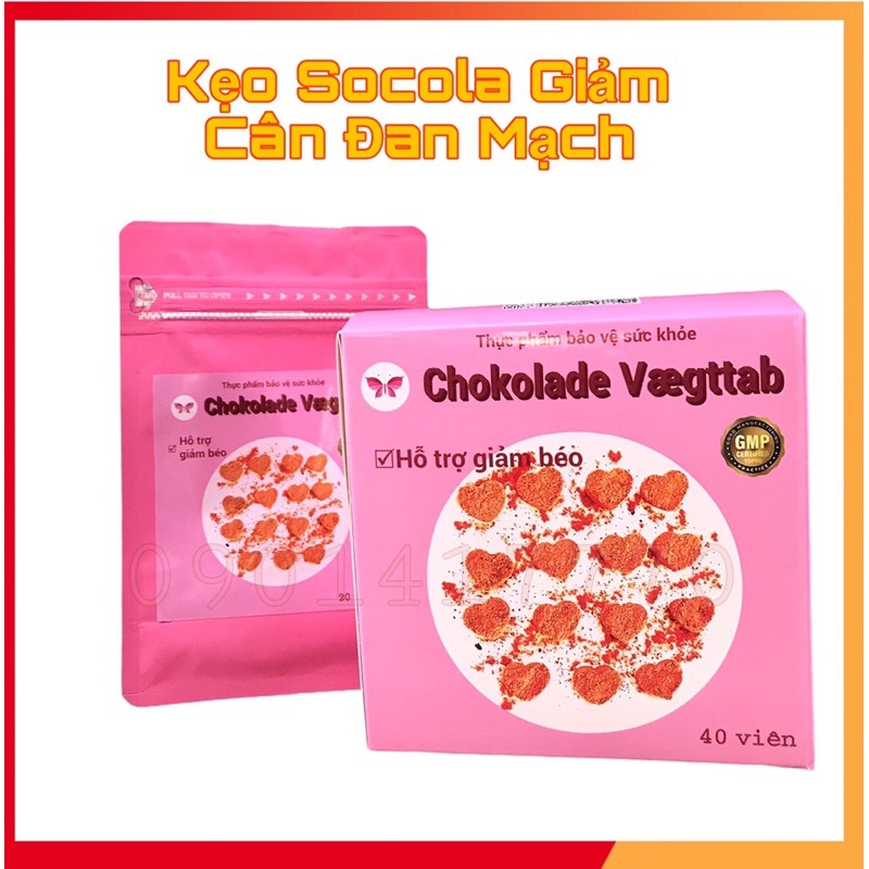 Hộp 40 Kẹo Giảm Cân Socola Chính Hãng Đan Mạch Chokolade Vaegttab Slimming care