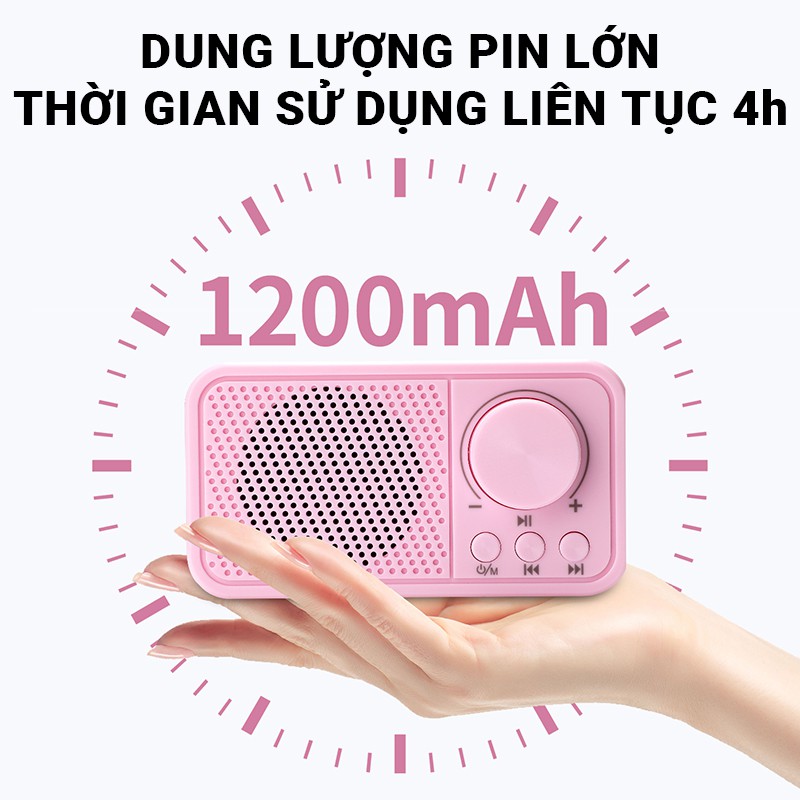 Loa bluetooth nhỏ gọn Cát Thái T-19FM âm bass mạnh mẽ công suất loa 5W, nghe nhạc bằng thẻ nhớ TF, USB, bluetooth 5.2