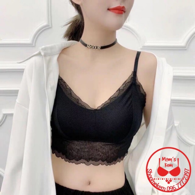 Áo lót, BR990 áo ngực bra ren hoa cổ tim, lưng chun co giãn tốt có đệm ôm ngực
