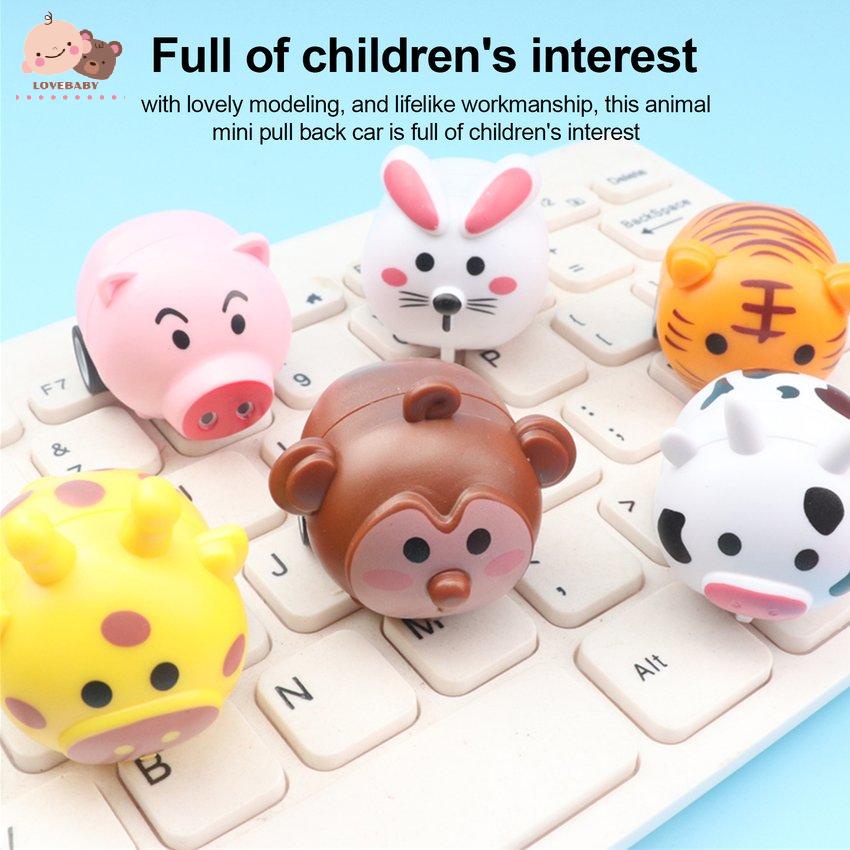 [HOT]Animal Mini Pull Back Car Plastic Puzzle Toy Inertial Mini Car Children Toys