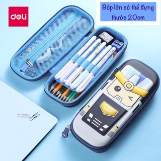 Hộp đựng bút Deli hoạ tiết hoạt hình in 3D cho bé - 66854