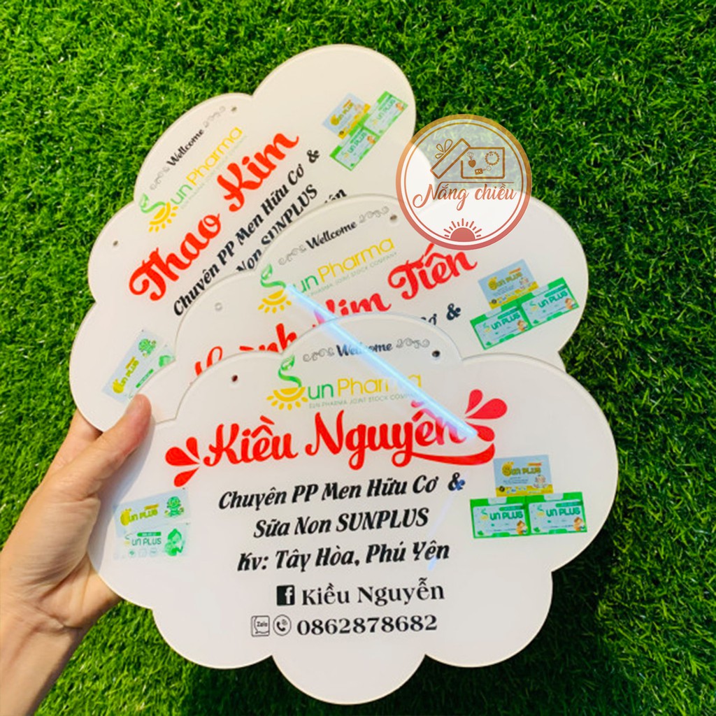 Biển hiệu mica treo shop - Bảng hiệu Decor mẫu ghép Mèo thần tài xinh xắn - Free thiết kế