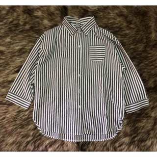 Áo sơ mi nữ sọc kẻ FROM rộng freesize