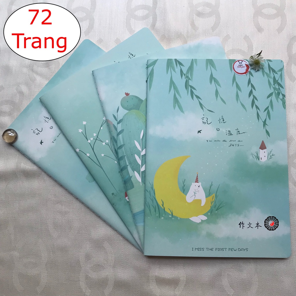 Vở Tạp Chí Hoa Đăng Luyện Chữ Hán, Viết Tiếng Trung Nhật Hàn 72 Trang MS01