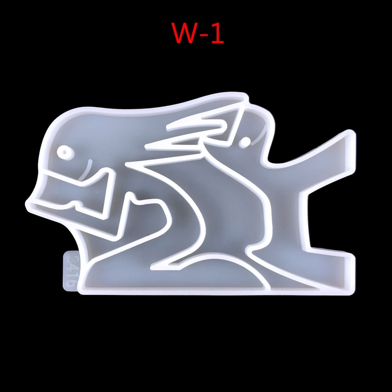 Khuôn Silicone Làm Móc Khóa Bằng Nhựa Epoxy Hình Cô Gái / Chú Chó Hôn Có Lỗ