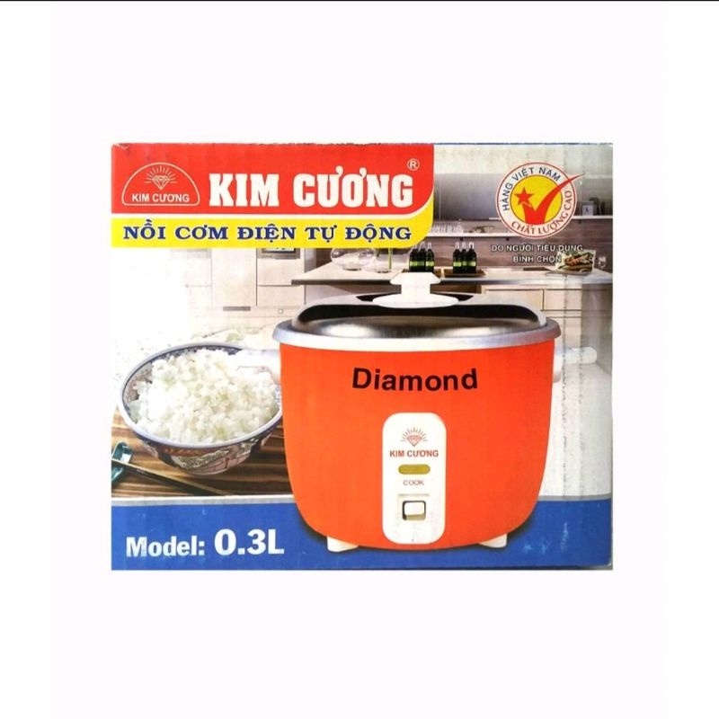 Nồi cơm điện mini nắp rời KIM CƯƠNG 0.3lít
