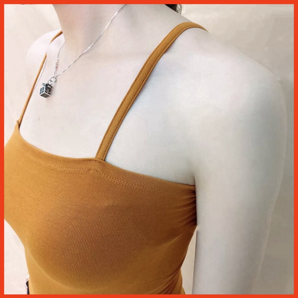 ÁO CROPTOP 2 DÂY NỮ DÁNG ÔM COTTON VẢI ĐẸP CO GIẢN