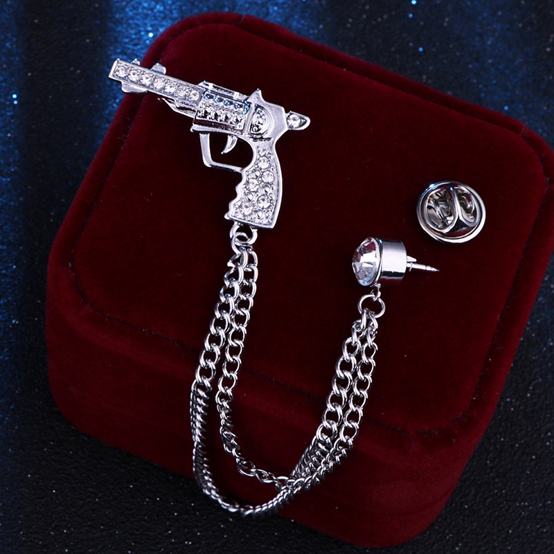 EFAN Cài Ngực Áo Hình Súng Lục Sáng Tạo Cho Nam