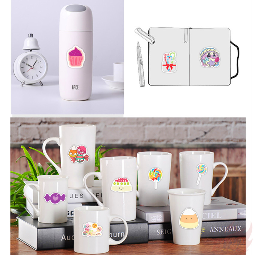 ❉ Rainbow Candy Lollipop Cupcake Dessert Series 02 Stickers ❉ 50Pcs/Set Waterproof DIY Decals Doodle Stickers
