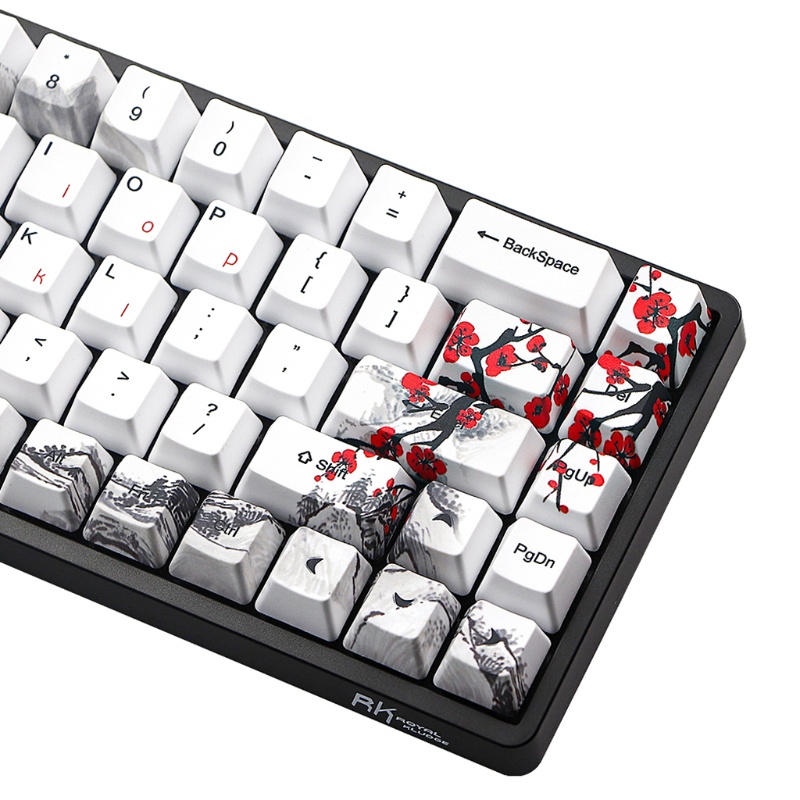 Bộ 68 Nút Bàn Phím Cơ Oem Họa Tiết Hoa Mận Cho K6 Ifg68 Tada68 Ek820 Rk837 Sk68