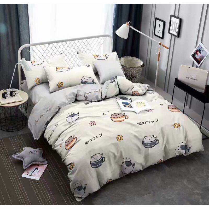 [Mã SKAMSALE07 giảm 10% tối đa 100K đơn 150K] Bộ Chăn Gra Gối COTTON POLY HỌA TIẾT Cao Cấp