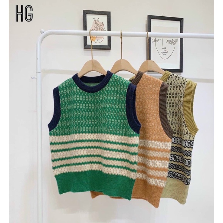 BÁN SỈ ÁO LEN GHILE HOẠ TIẾT THỔ CẨM CỔ TRÒN CHO NỮ | BigBuy360 - bigbuy360.vn