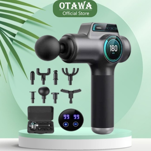 Máy massage cầm tay OTAWA 8 đầu 99 cấp độ mát xa cổ vai gáy chân bụng - Súng massage cầm tay chuyên nghiệp MS04