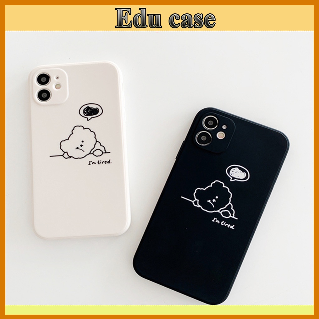 Ốp lưng IPhone Cạnh Vuông Gấu Tired 6/6plus/6s/6splus/7/7plus/8/8plus/x/xr/xs/11/12/13/14 /pro/max/plus/promax Educase