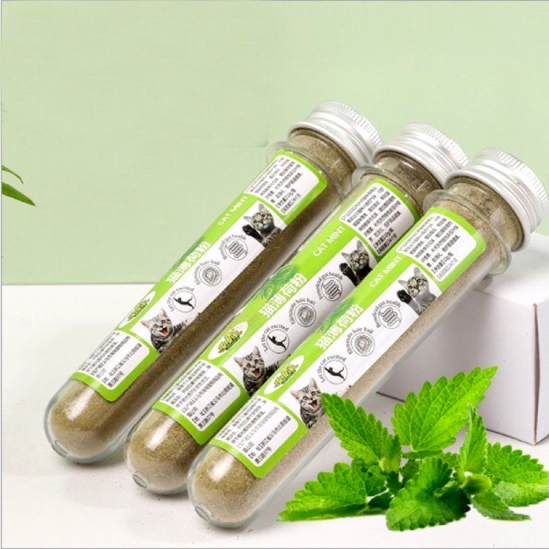 Cỏ bạc hà, cat mint, catnip cho mèo - ống 10g
