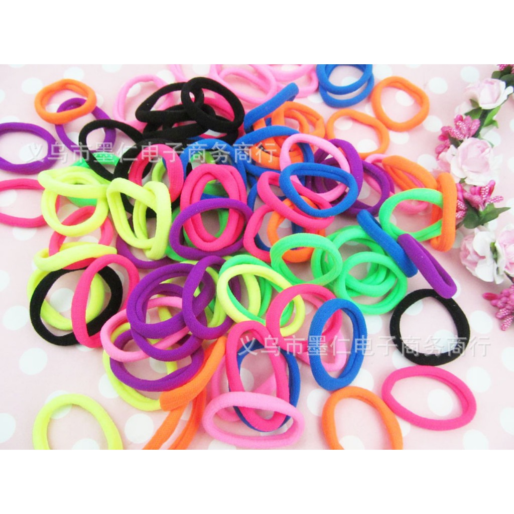 Dây cột tóc cao su đàn hồi màu huỳnh quang (nhiều màu)