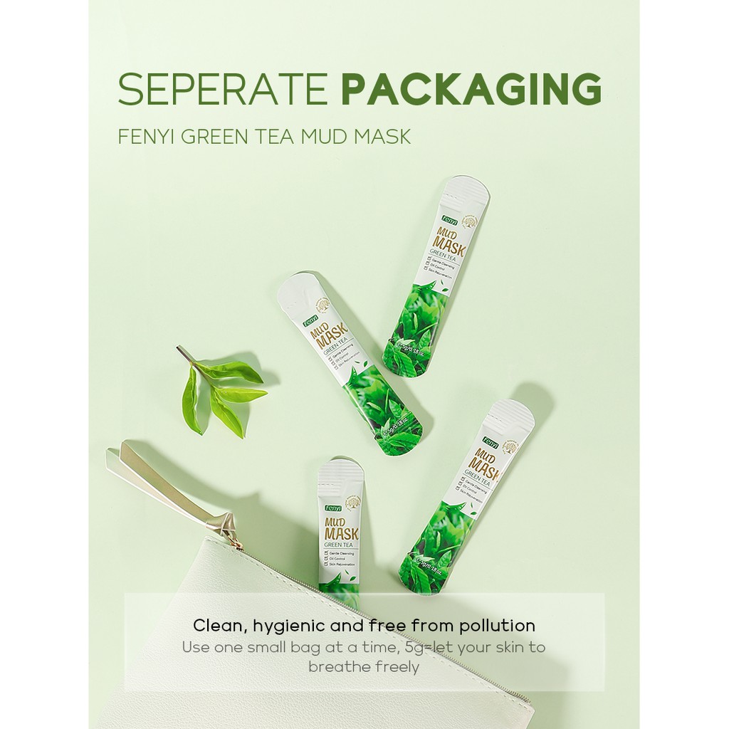 Fenyi Green Tea Mud Mask Oil Control 5pcs x 5g