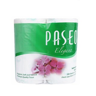 Giấy Vệ Sinh Loại 4 Cuộn In Hoa Xanh hiệu Paseo