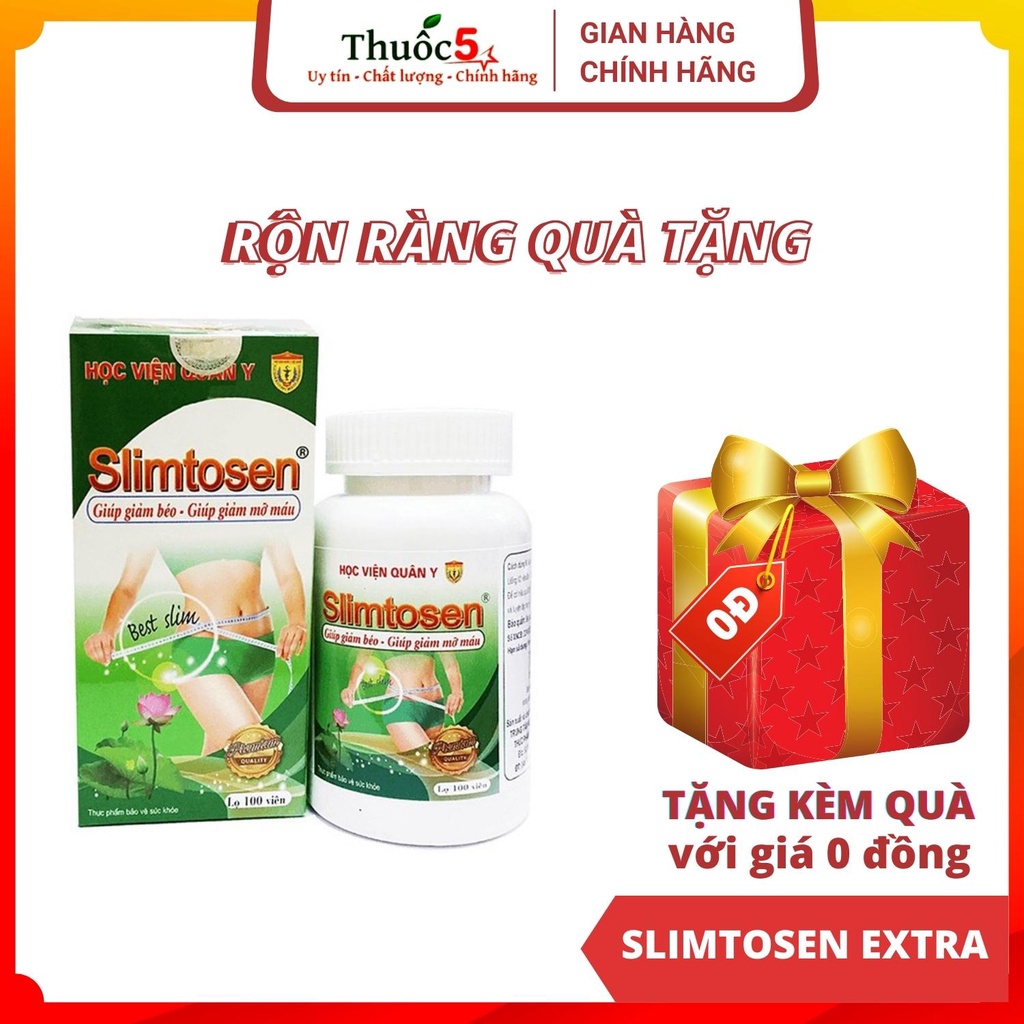 [GIÁ GỐC] Slimtosen Extra Viện Quân Y - Hỗ trợ giảm cân - Lọ 100 viên