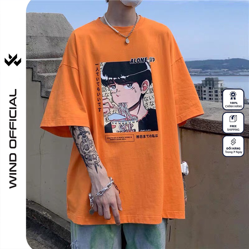 Áo phông unisex form rộng WIND bản Premium tay lỡ oversize Boy Mỳ thời trang nam nữ