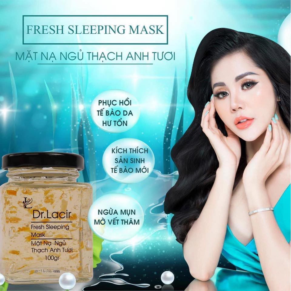 Mặt nạ ngủ thạch anh tươi Dr. Lacir Fresh Sleeping Mask dưỡng ẩm chống lão hoá 100ml LM11