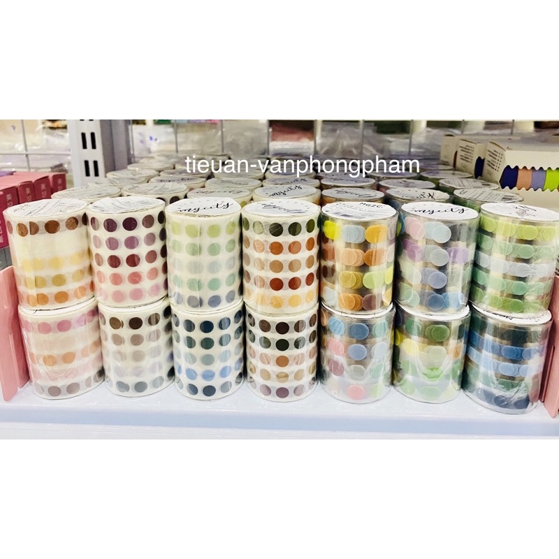 Sticker dán tròn (dạng cuộn) - 50 mm x 3.0 m - Ghi chú - Washi Tape trang trí