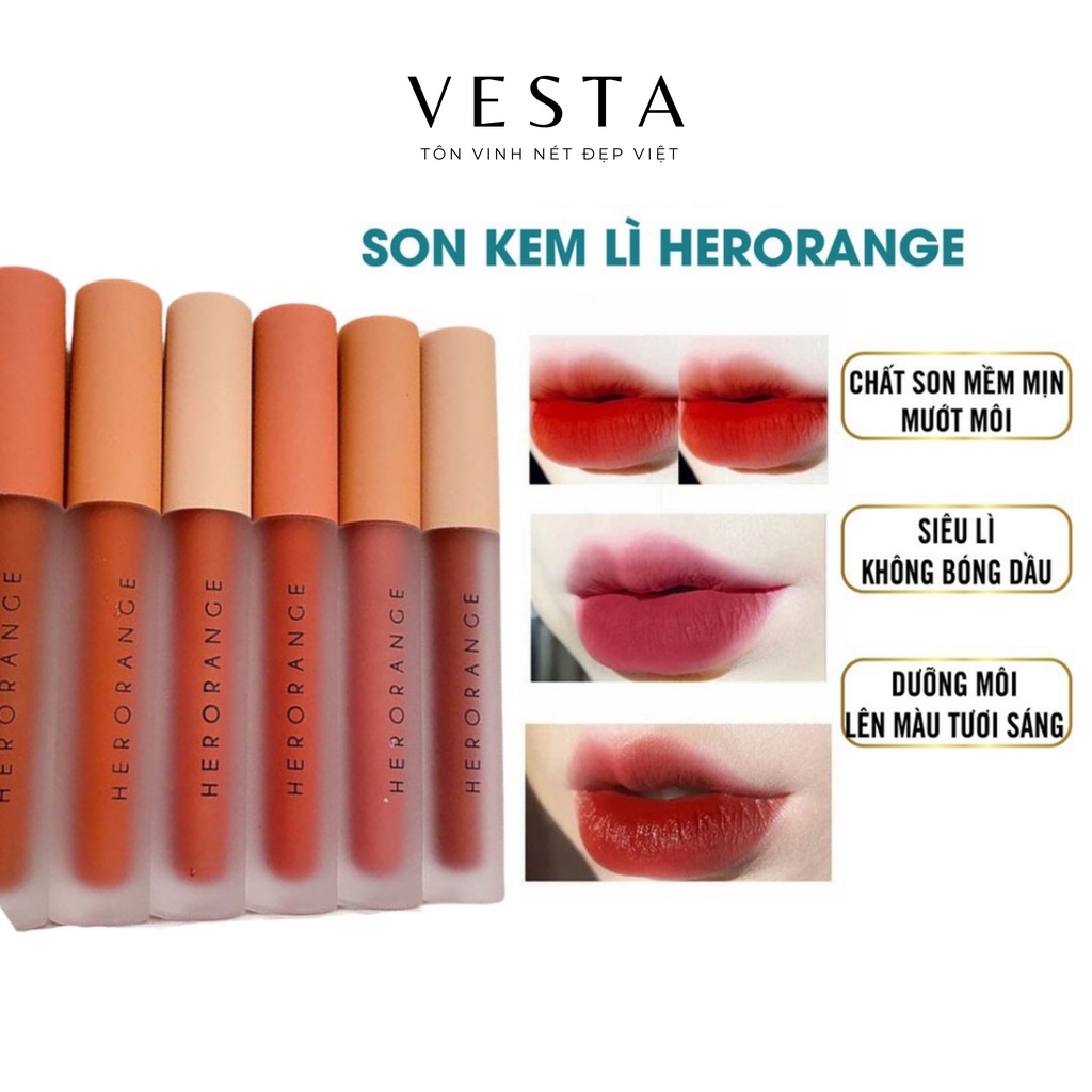 Son Kem Lì Herorange Set 3 Cây Fluffy Lip Glaze