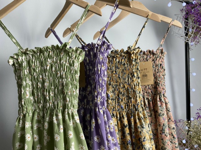 Váy 2 dây chun ngưc hoa nhí điệu đà | BigBuy360 - bigbuy360.vn