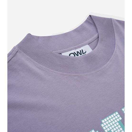 OWL BRAND® PIXEL TEE - Áo thun họa tiết in chữ / Tím