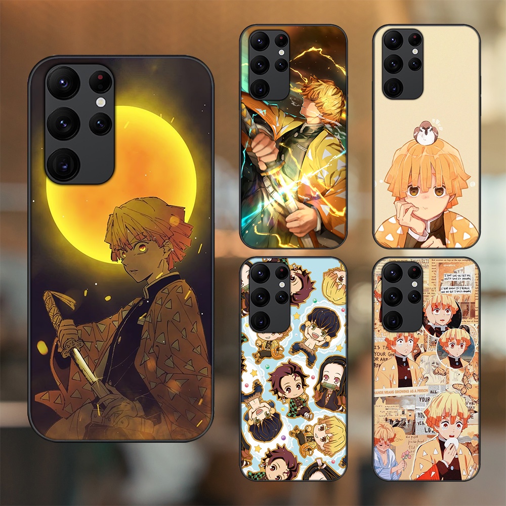 Ốp lưng Samsung S20 Ultra viền đen in hình Zenitsu Kimetsu no Yaiba