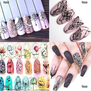 Toàn bộ set 5 tấm decal họa tiết hoa dán móng nghệ thuật