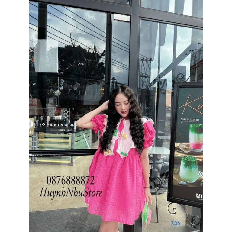 (Mẫu Mới) ĐẦM Ô VUÔNG GẮN NƠ FORM SIÊU ĐẸP CHO CHỊ EM UP hhp