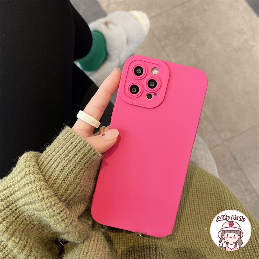 Ốp Điện Thoại TPU Mềm Mỏng Chống Mồ Hôi Màu Hồng Cho Iphone 14 Pro Max 11 7Plus 13 12 11 Pro Max X XS 12 13 XR