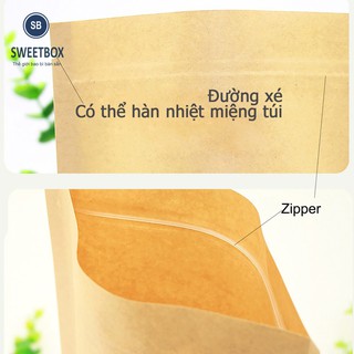 Combo 10c Túi Zipper Giấy Kraft Các Size