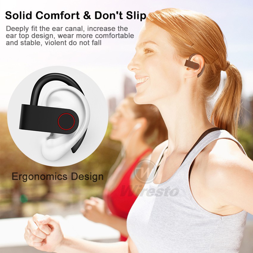 Tai Nghe Thể Thao Wiresto Bluetooth Không Dây Loại Nhỏ Hỗ Trợ Âm Thanh Nổi Khi Gọi Hai Tai