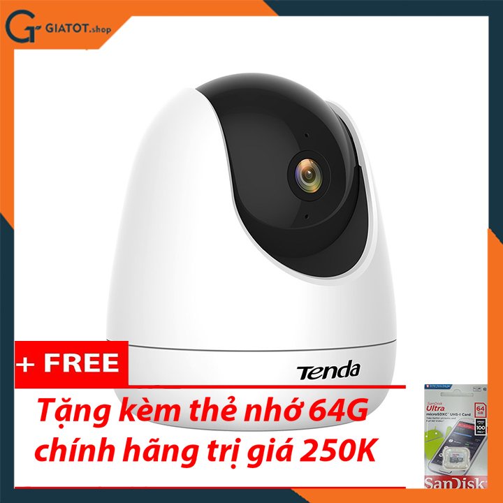 Camera IP Wifi Tenda CP3 Full HD 1080P xoay 360° kèm thẻ nhớ 32g,64g Chính hãng