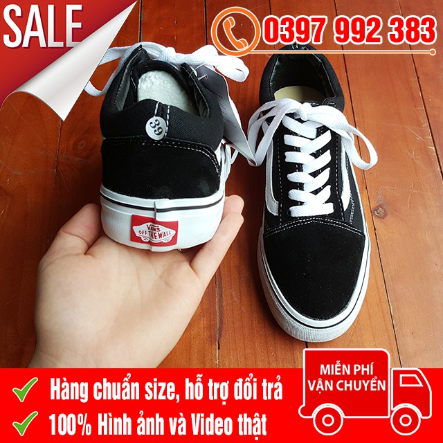 [MŨI NHUNG + GÓT DA] Giày Thể Thao Old Skool Đen Trắng Nam Nữ | BigBuy360 - bigbuy360.vn