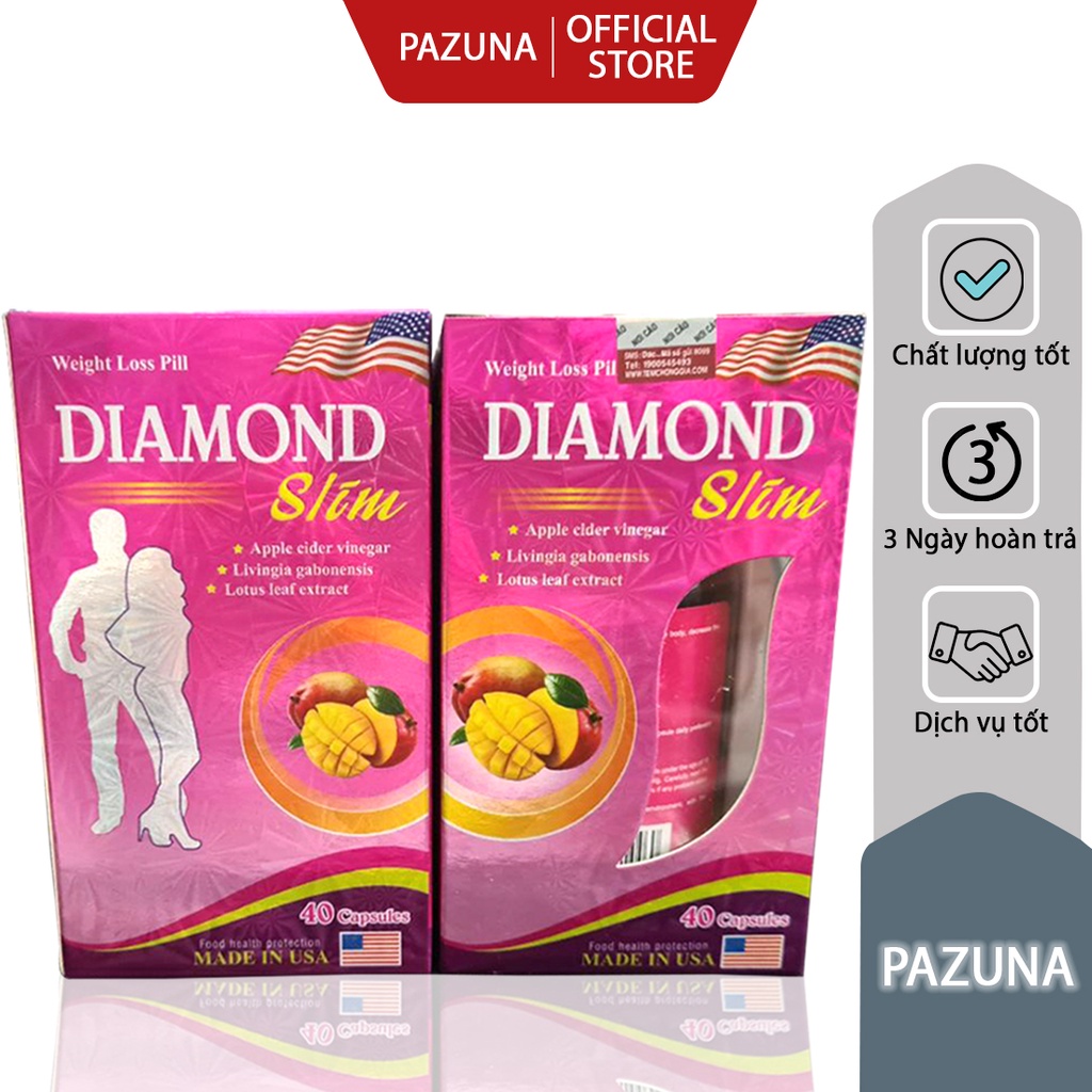 Mẫu mới - Viên giảm cân Diamond Slim USA. Hỗ trợ chuyển hóa chất béo, hỗ trợ giảm béo
