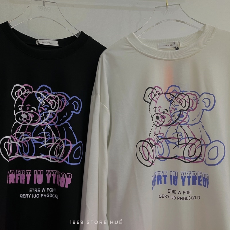 Áo phông dài tay gấu 9085 🌸[FREESHIP]🌸 Áo form rộng 1969 | BigBuy360 - bigbuy360.vn