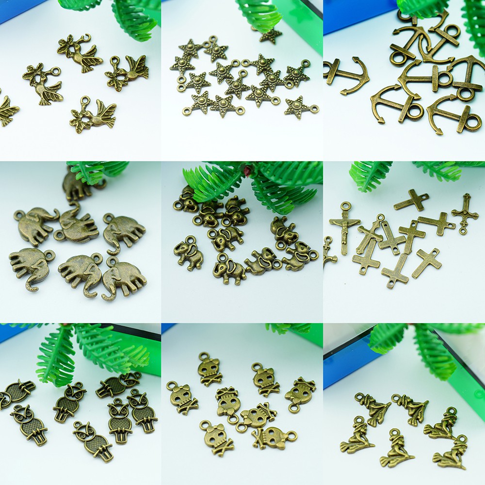 Mặt dây chuyền giả cổ làm đồ handmade màu đồng