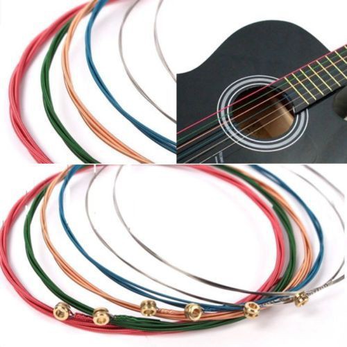 6 dây đàn guitar nhiều màu