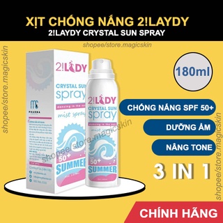 XỊT CHỐNG NẮNG 2LADY Crystal Sun Spray 3in1 👍 Chống nắng, dưỡng trắng, giữ ẩm ✔ CHÍNH HÃNG