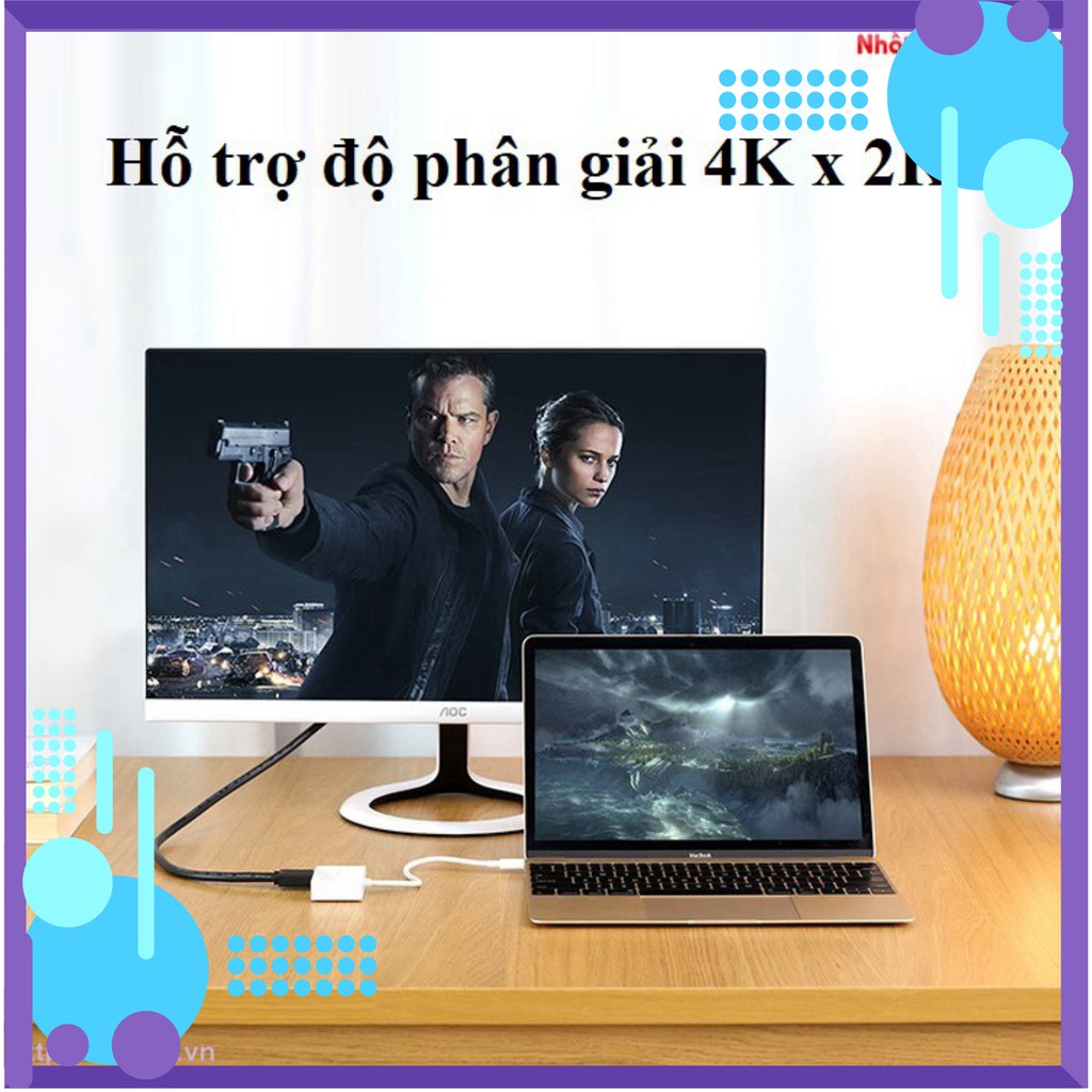 [HOT DEAL]  Cáp chuyển đổi USB type C to HDMI/VGA hỗ trợ full HD 3D 4Kx2K chính hãng Ugreen 30843