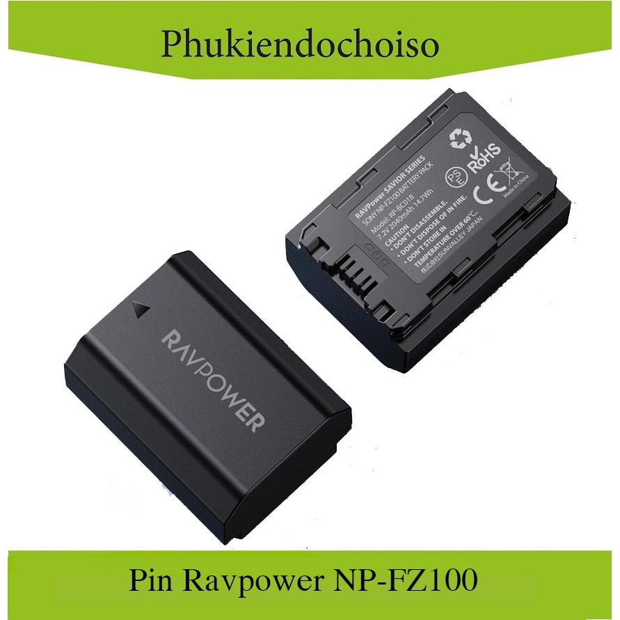 Pin máy ảnh Ravpower cho Sony NP-FZ100