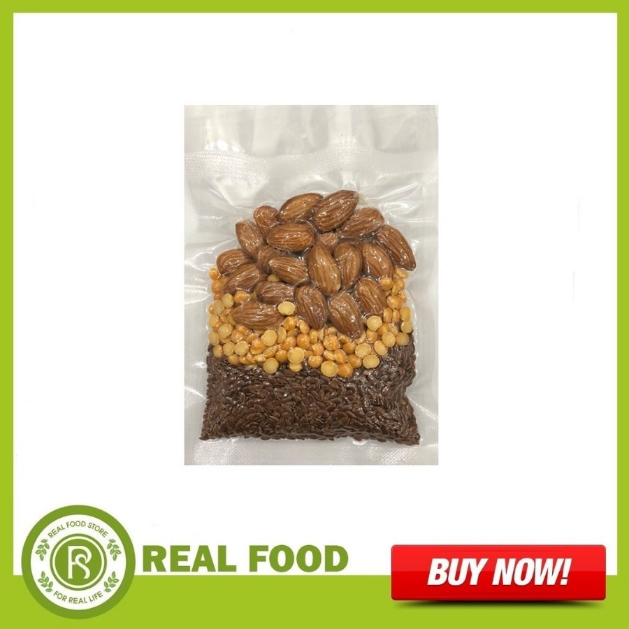 "HẠT LÀM SỮA": Hạt Lanh Nâu - Hạnh Nhân - Đậu Hà Lan Vàng ( 100G/ Túi ) - Hạt dinh dưỡng nhập khẩu dùng làm sữa