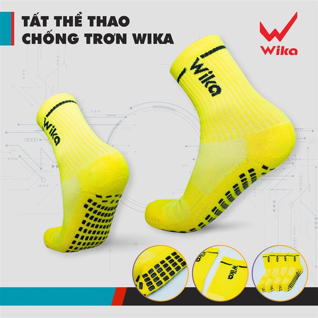 Tất Bóng Đá Chống Trơn Wika Chất Cotton Co Giãn Tốt, Thấm Hút Mồ Hôi, Thoải Mái Khi Sử Dụng
